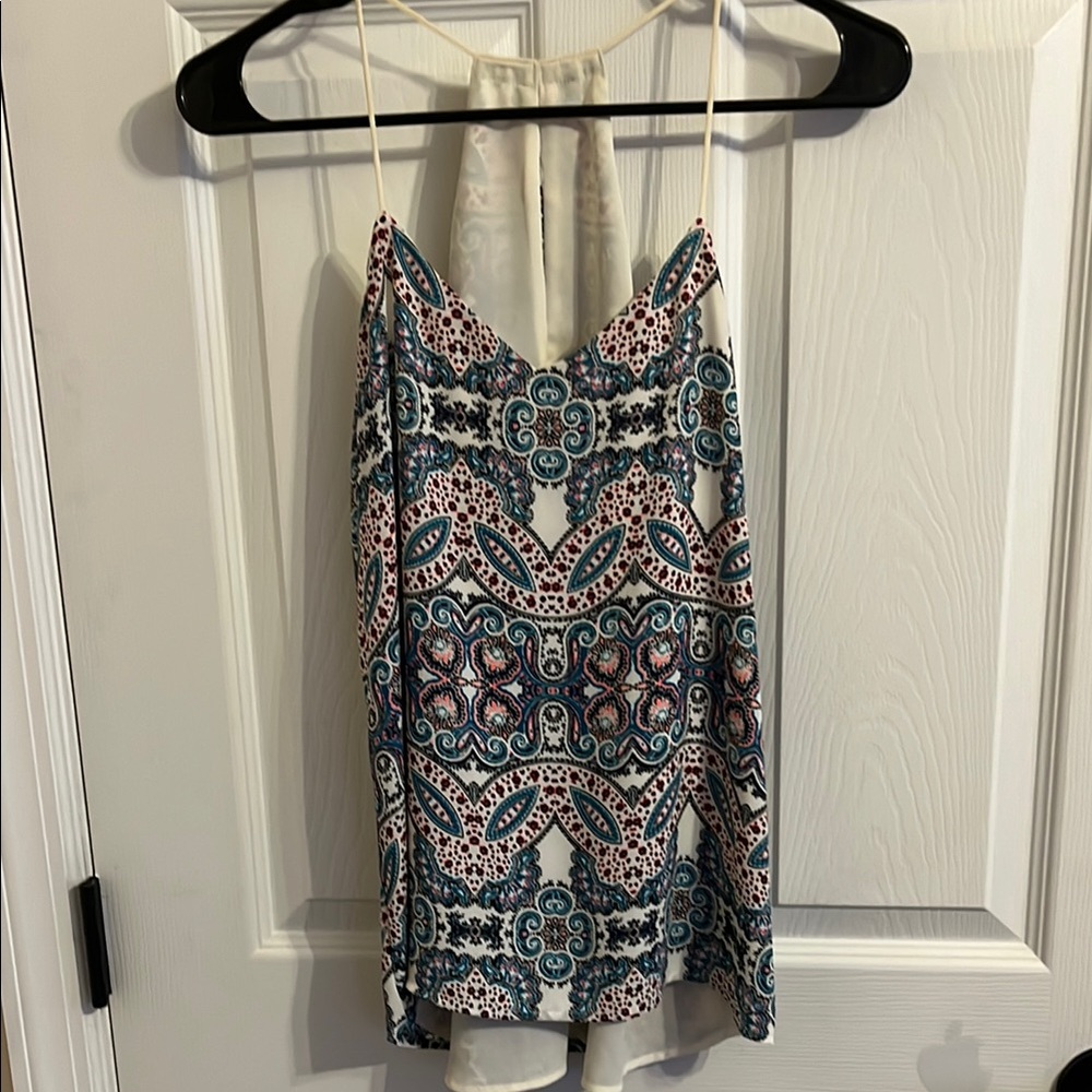 Express Patterned Spaghetti Strap Top